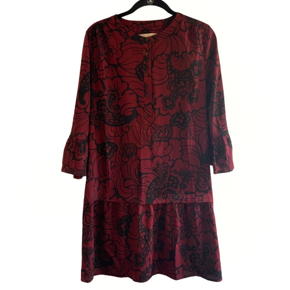 Ann Taylor LOFT burgundy floral dress